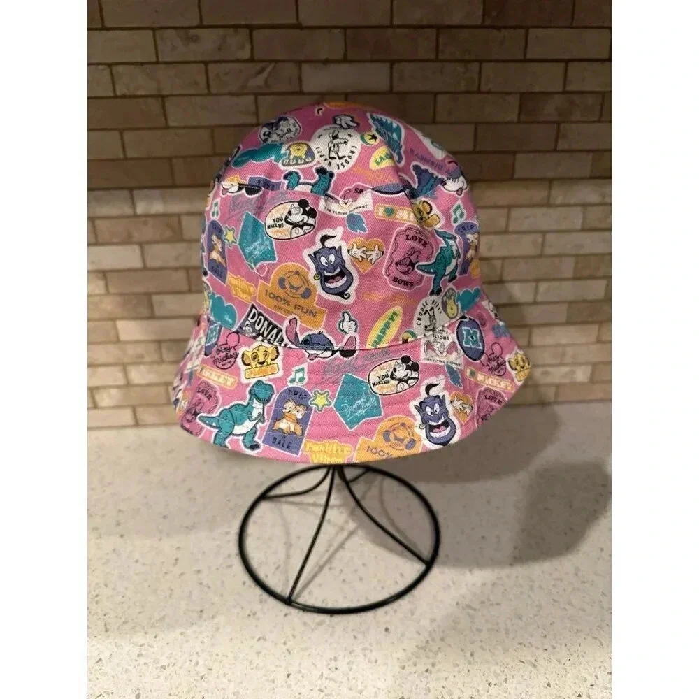 Girls Summer Disney 100 Pink‎ Character Bucket Hat 8-12 years Minnie Micky Mouse